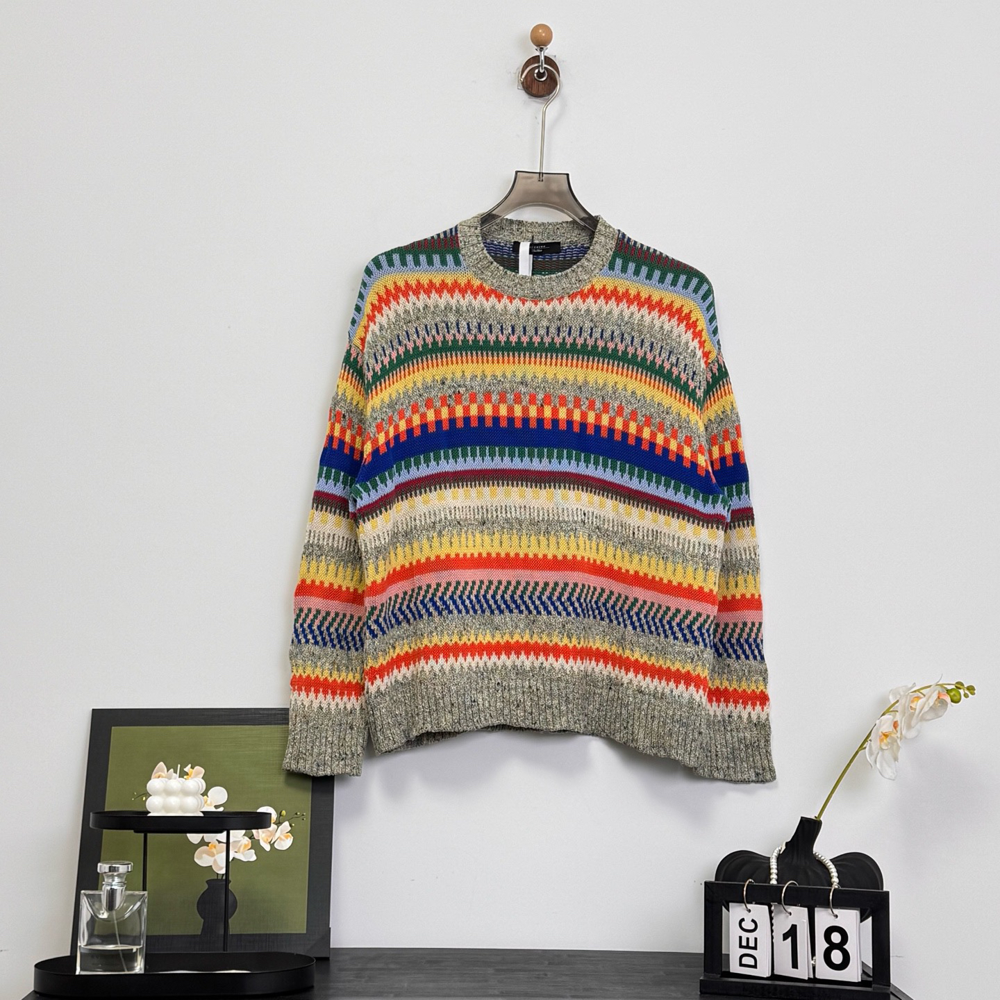 99新 MaxMara Maxmara weekend 彩色条纹毛衣 M码 