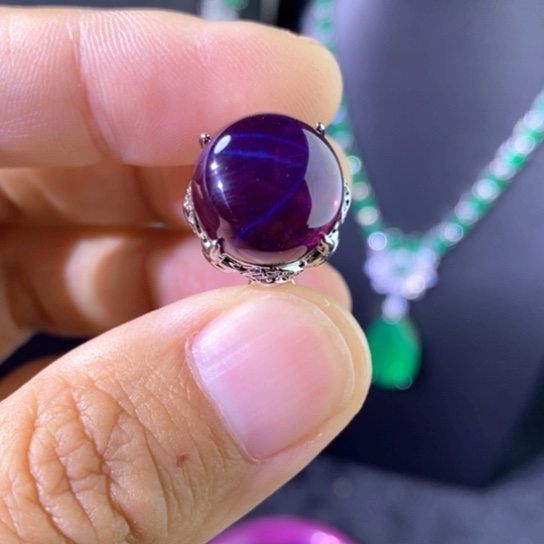 红宝石戒指银S925镶嵌