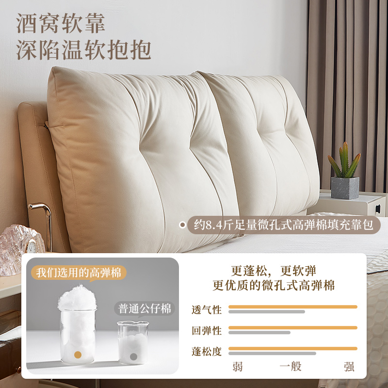 全友家居主卧大床1.5米x2米床头软包靠背女生卧室家用双人床婚床