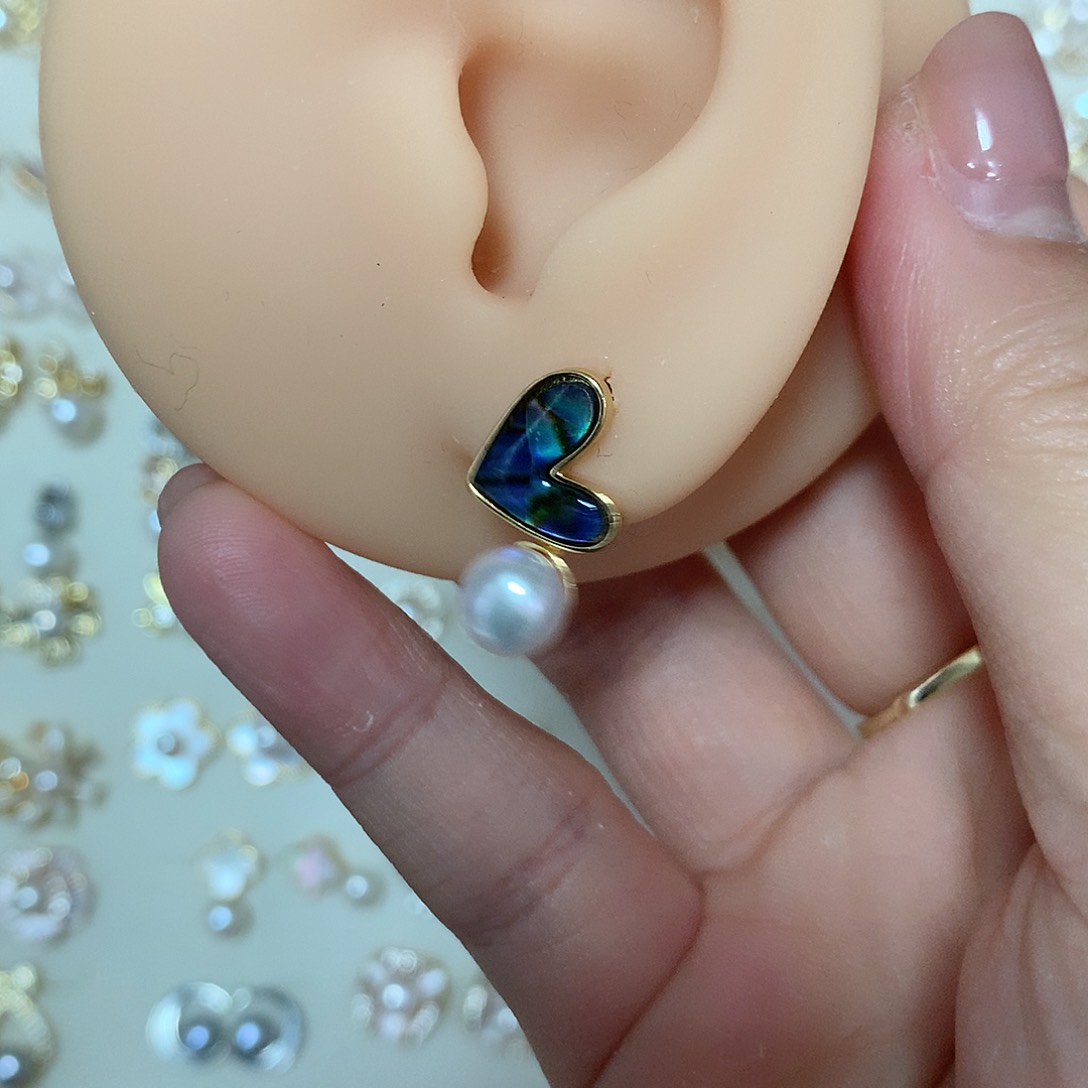 淡水珍珠耳饰合金
