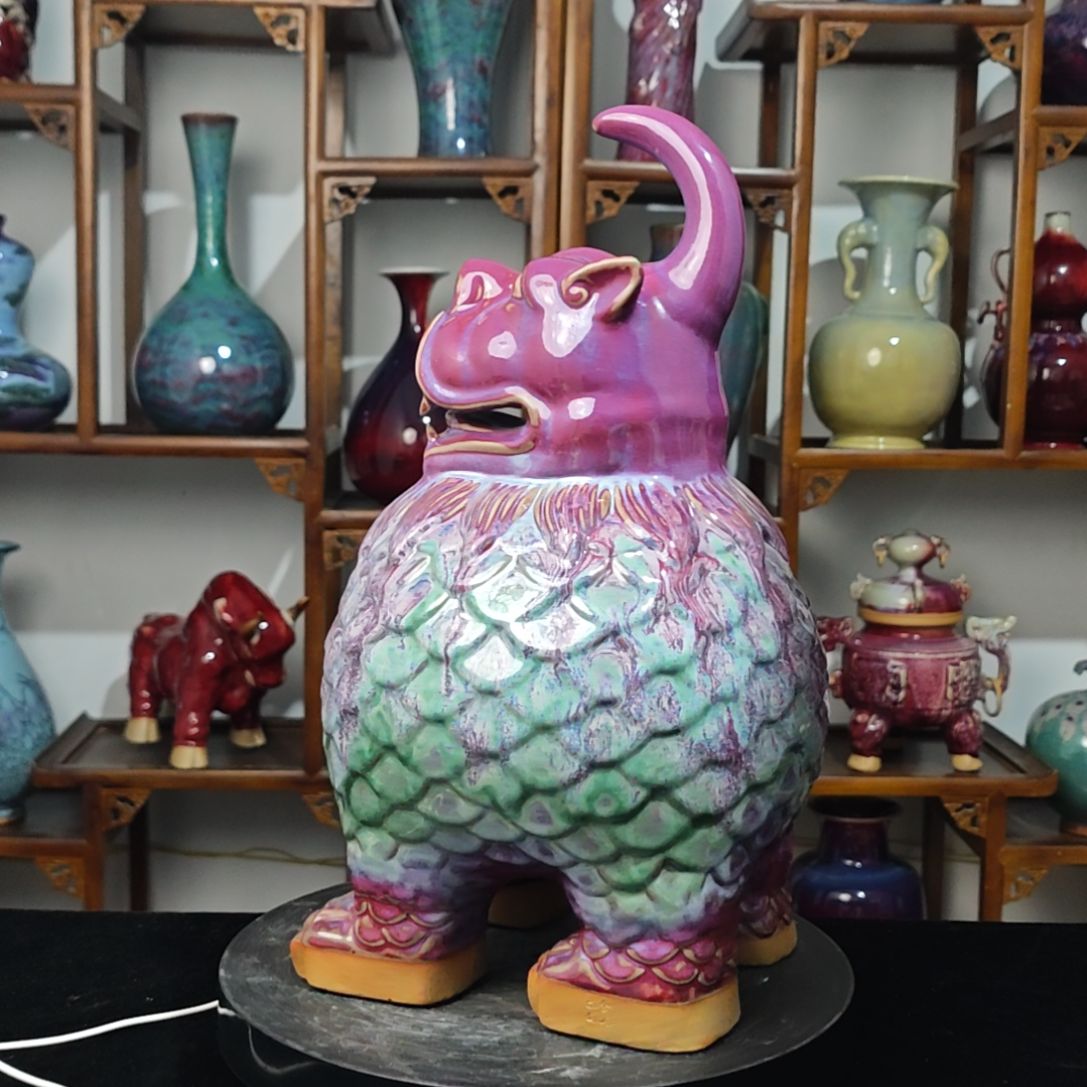 摆件钧瓷摆件神后镇钧瓷摆件