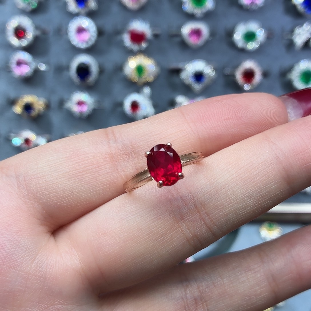925银培育鸽血红色宝石