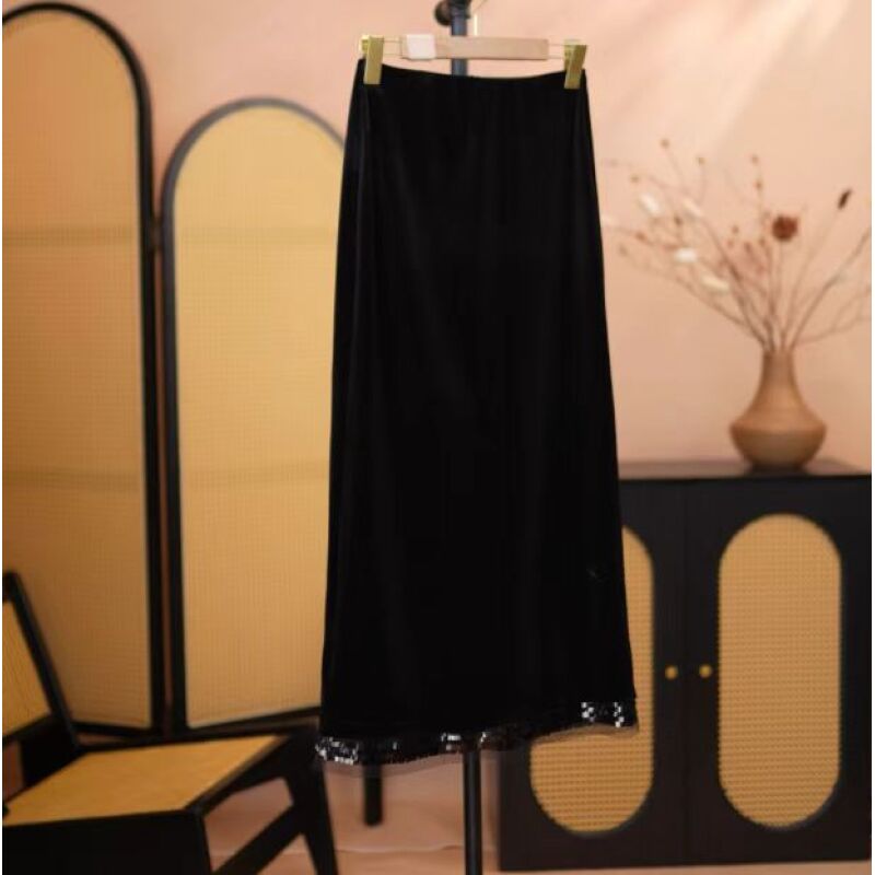 知秋｜2024新中式国风丝绒气质半裙2024C0030-娇娇