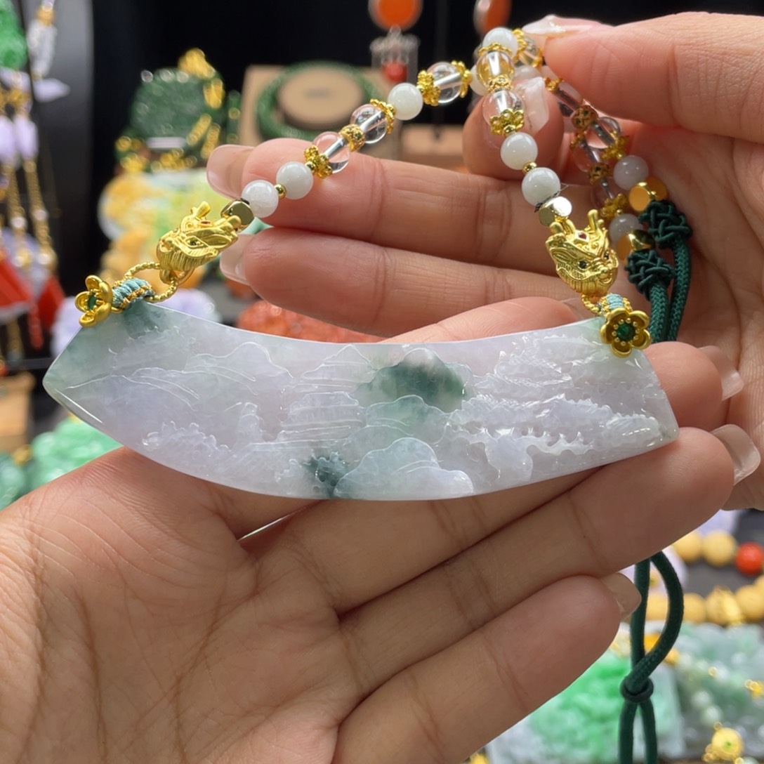 翡翠颈饰未镶嵌代编织