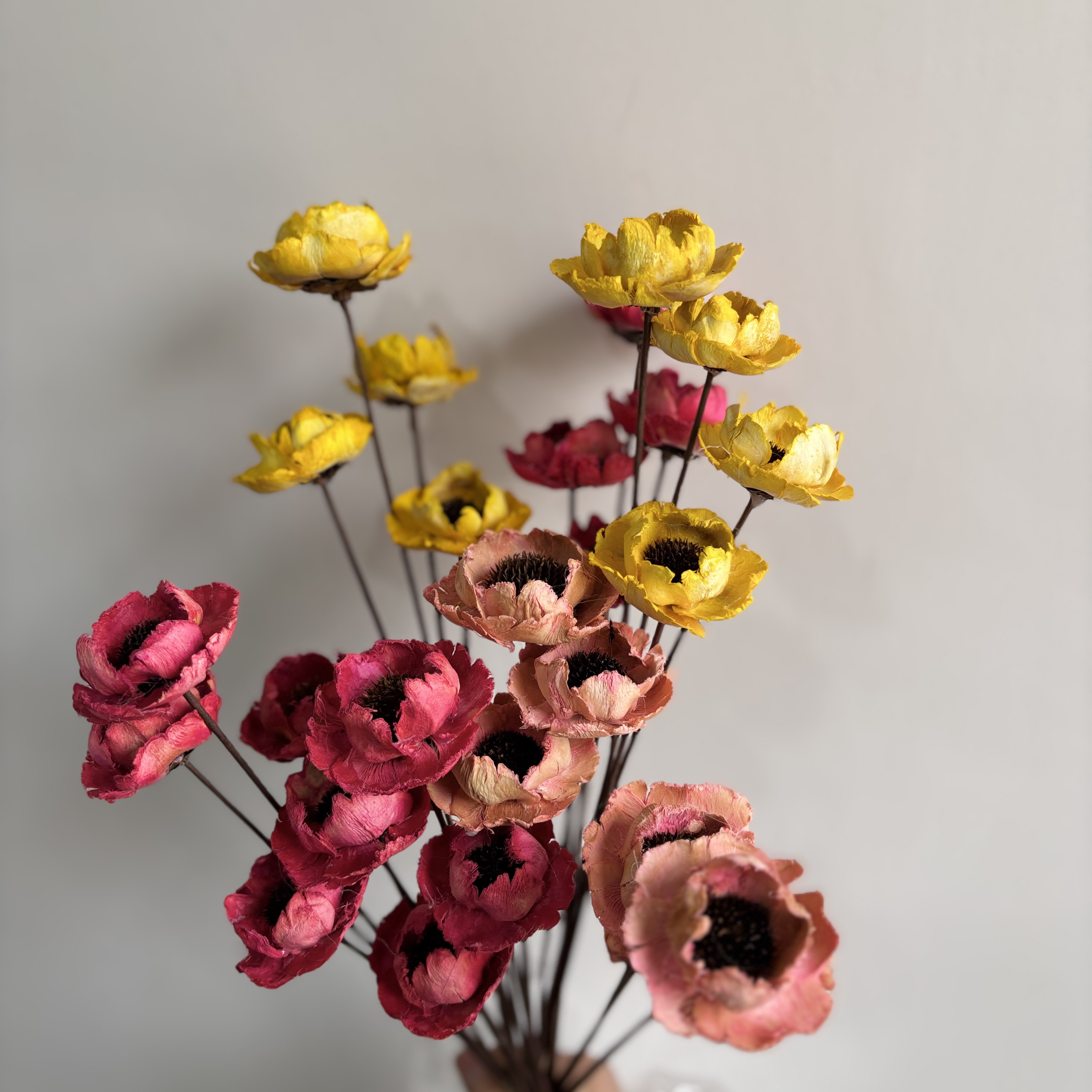 【陶爱笑】虞美人永生花手工花家居装饰摆件花束搭配工厂发货