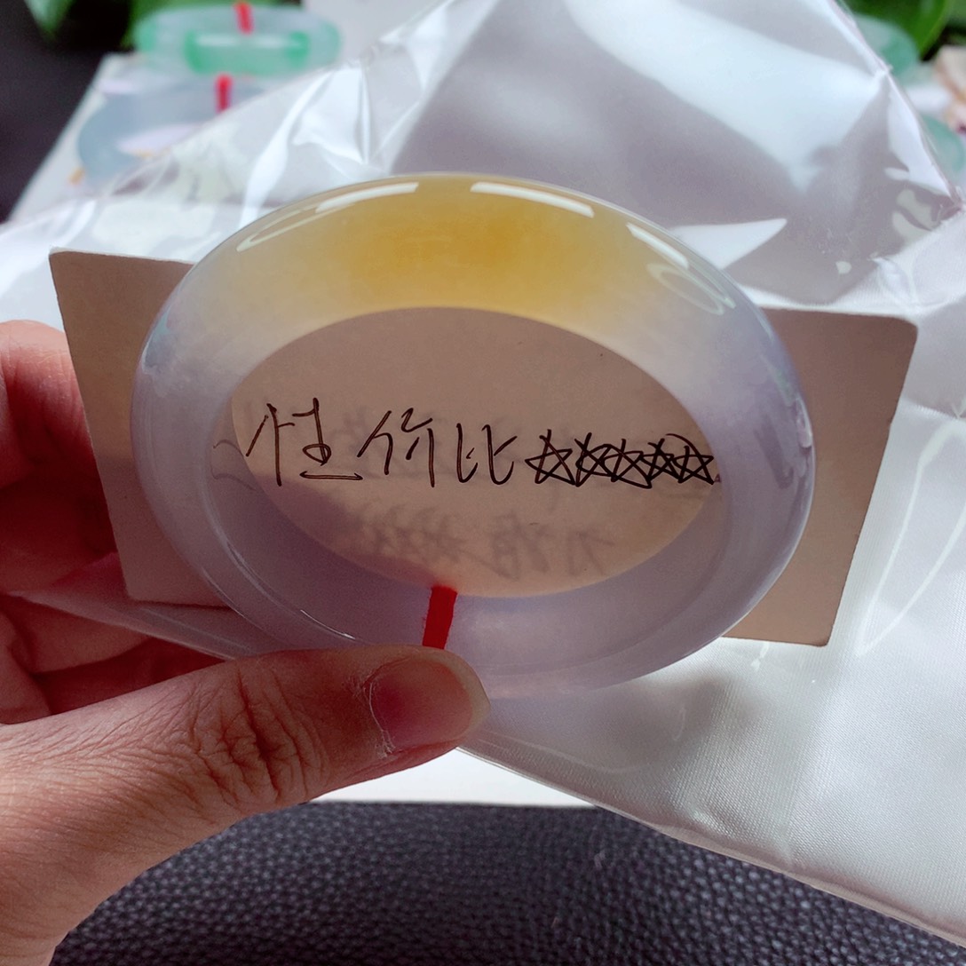 翡翠手镯未镶嵌54.3冰飘黄翡绝美性价比A