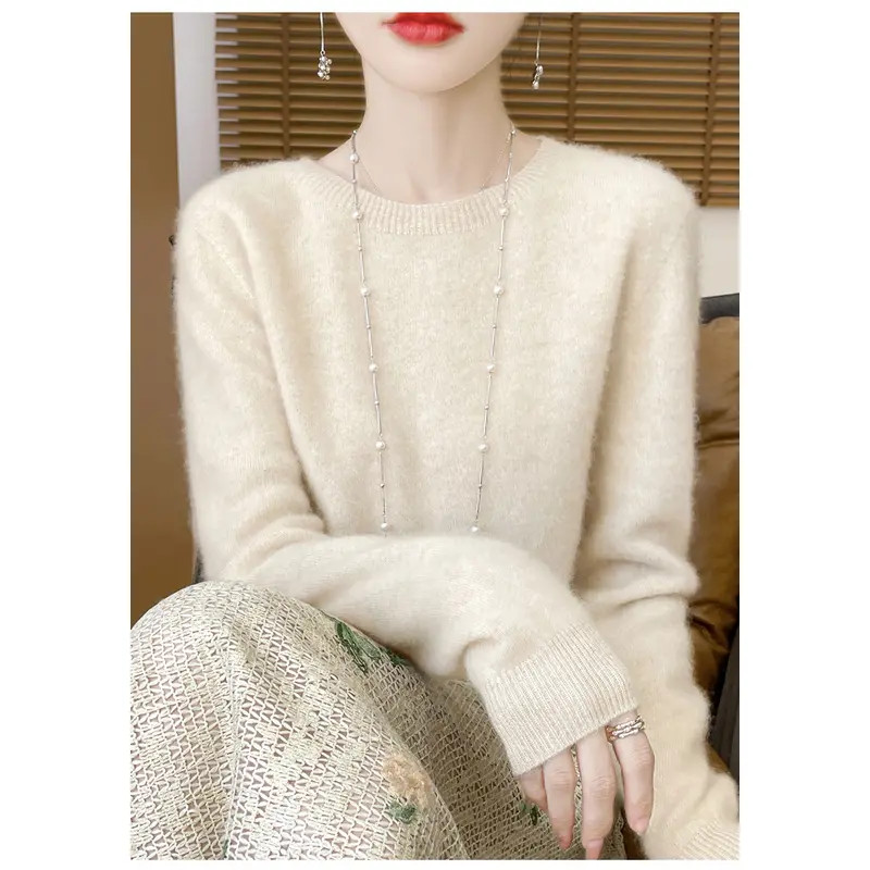 【商场同款】气质圆领一线成衣针织女宽松秋冬新款内搭毛衣衫打底衫