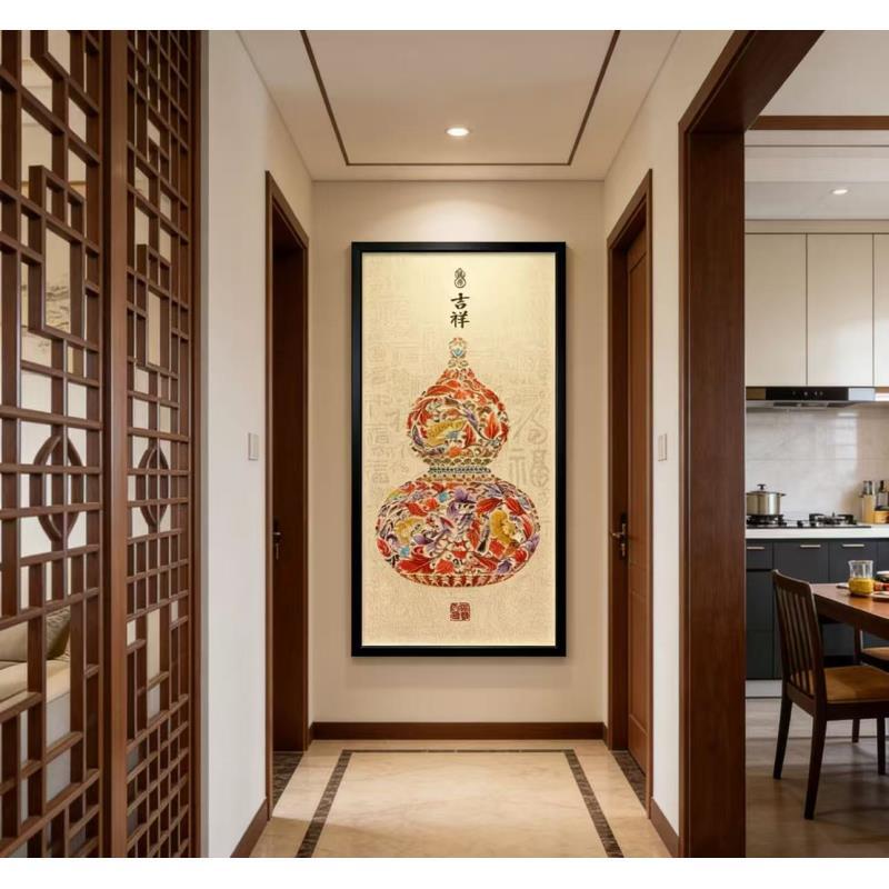 福禄吉祥新中式入户玄关葫芦装饰画XD23