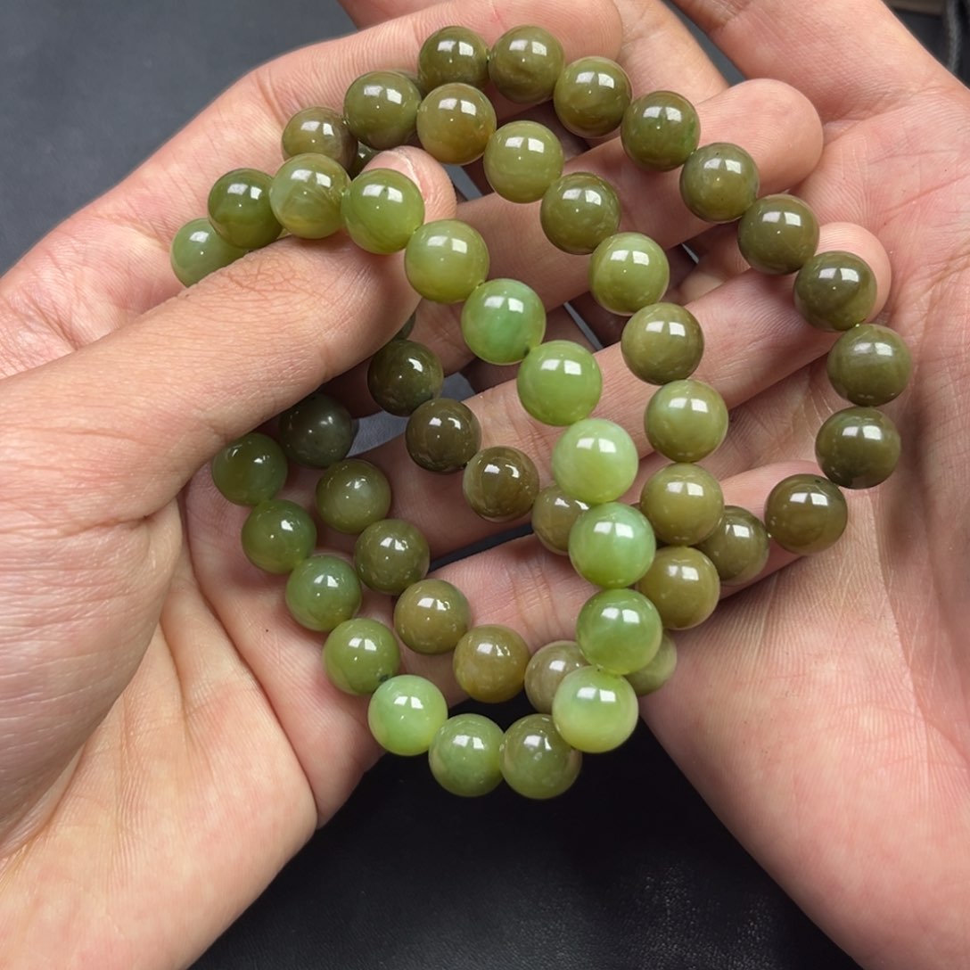 和田玉手链未镶嵌多样性拍一发一俄罗斯碧玉唐三彩卡10