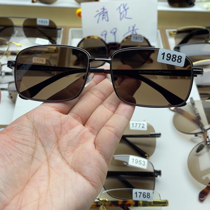 茶水晶全框眼镜 1988