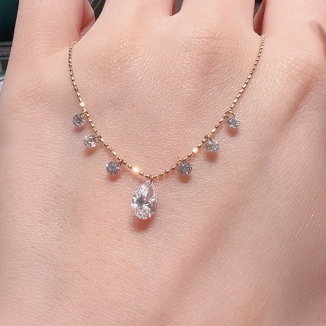 实验室培育钻石18K金镶嵌颈饰