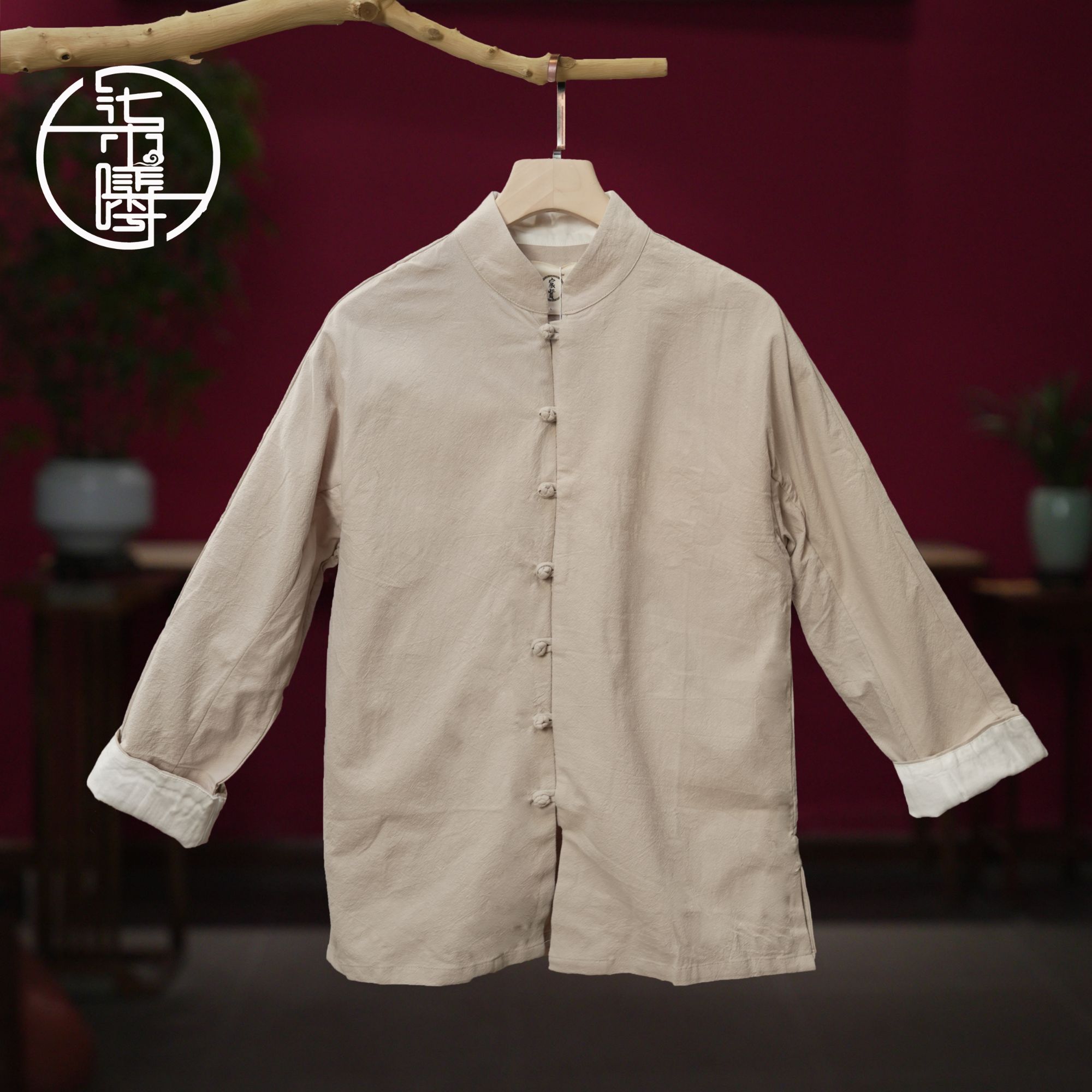 Sevensee/柒曦华服中国风唐装长袖秋装唐装男士男亚麻古风男装