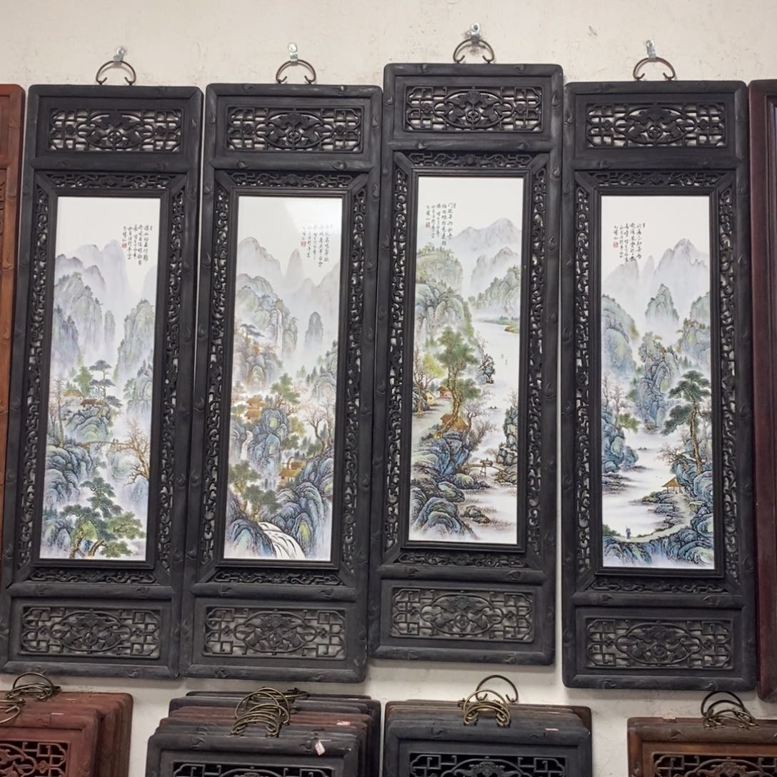 瓷片景德镇瓷板画柴窑烧制120*36*4