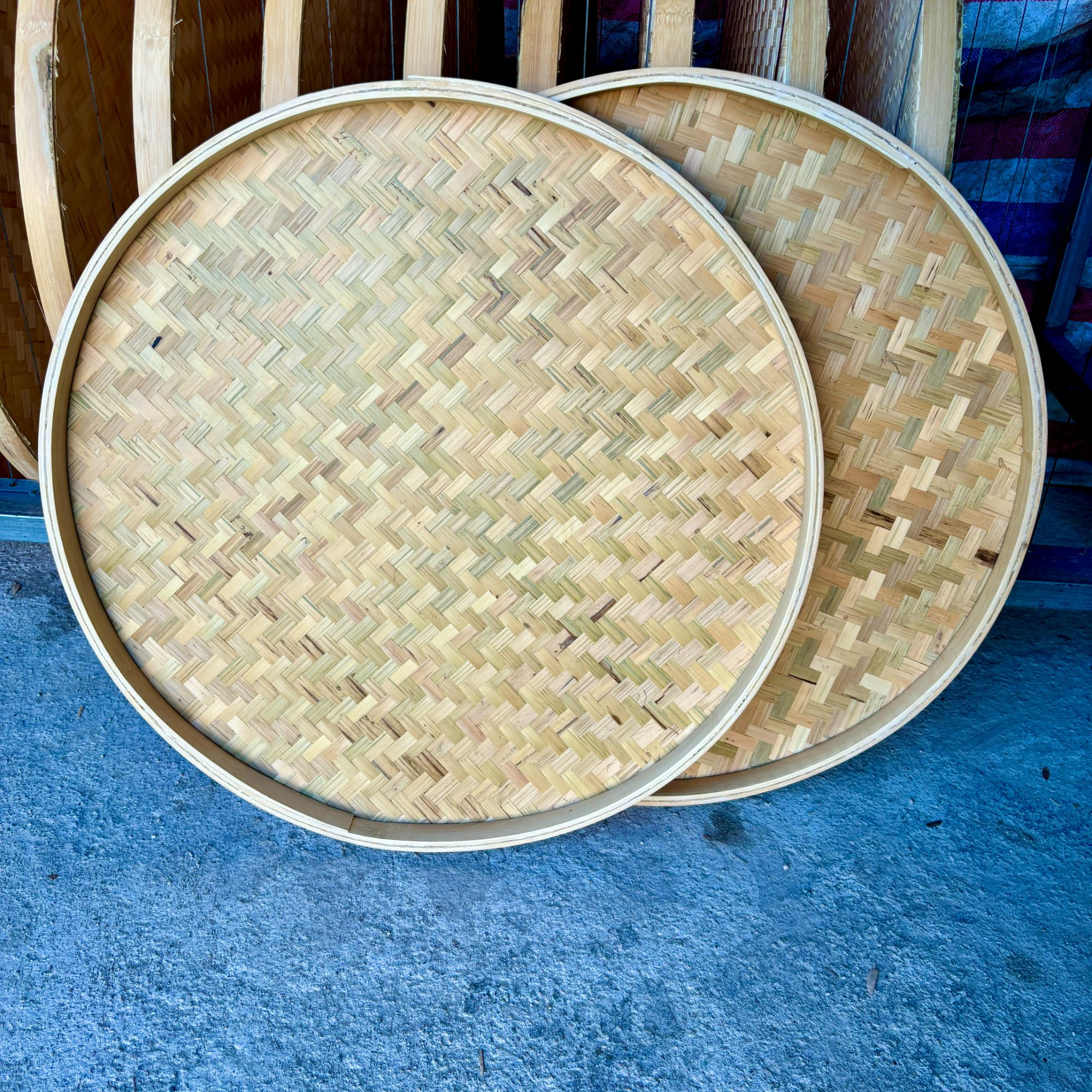 刮青无孔60+60手工竹编晾晒簸箕