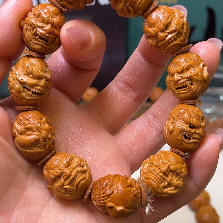橄榄核手串/手链［山鬼手作］橄榄核雕@@6代恶僧1.9  14 