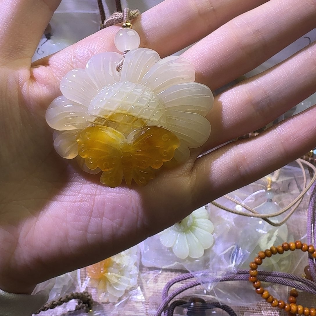 蛇纹石玉合金颈饰