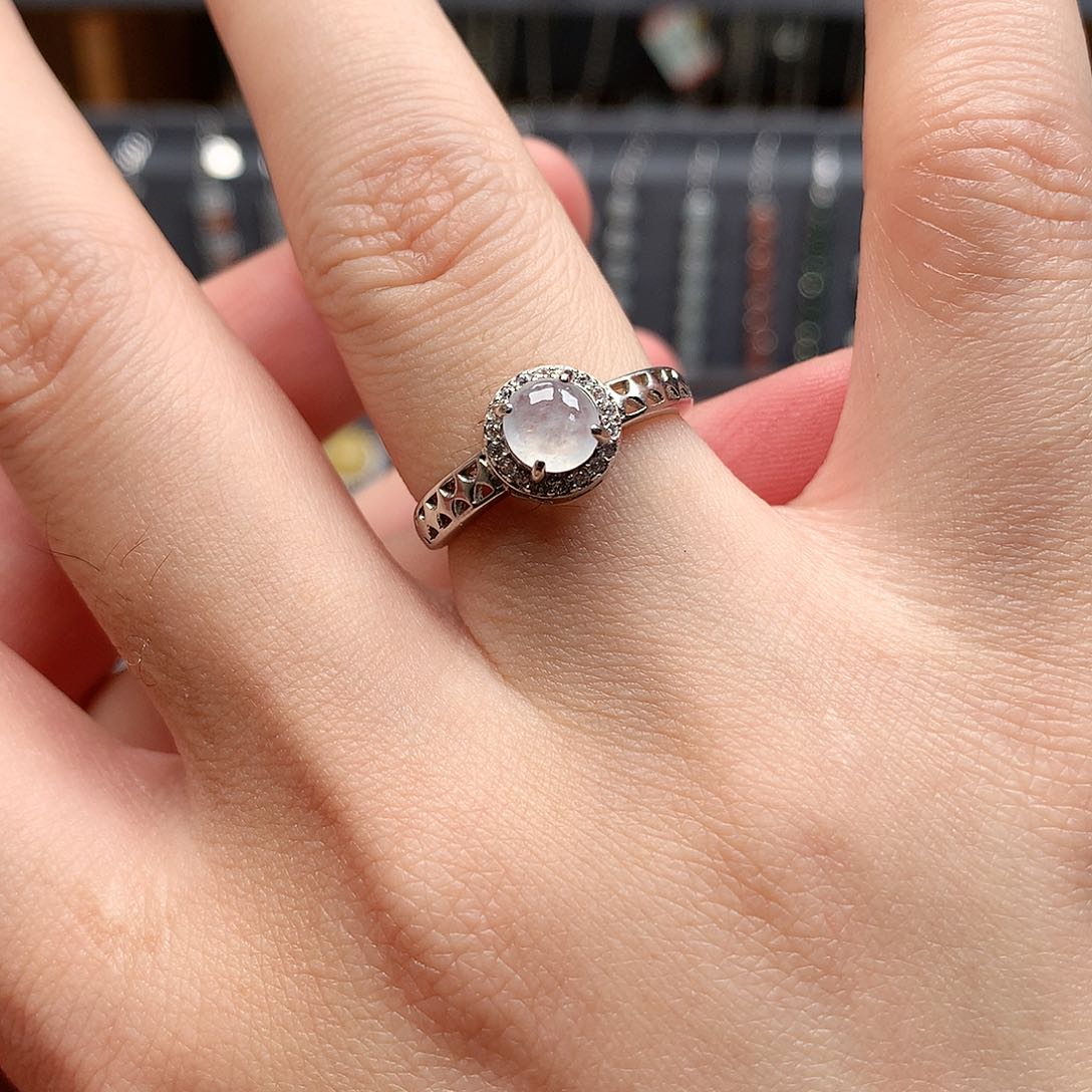 翡翠银S925镶嵌戒指0202