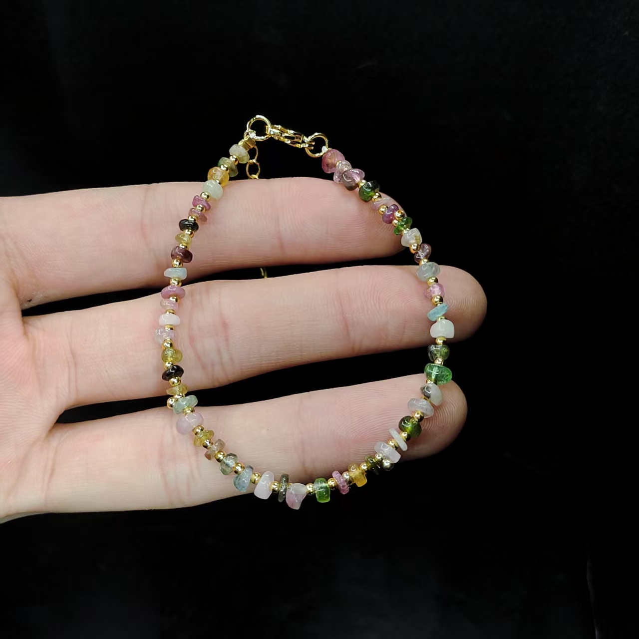 【老三珠宝】碧玺单圈手链SY06【多样性发其一】约3mm