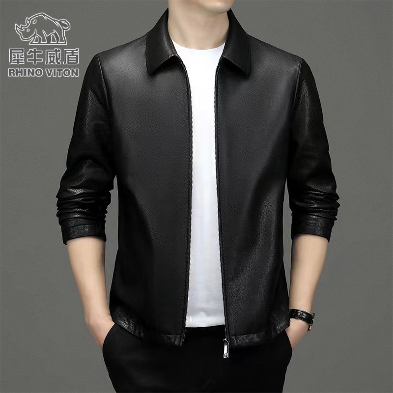 男士翻领皮衣夹克外套上衣百搭时尚休闲春秋季新款PY86-T