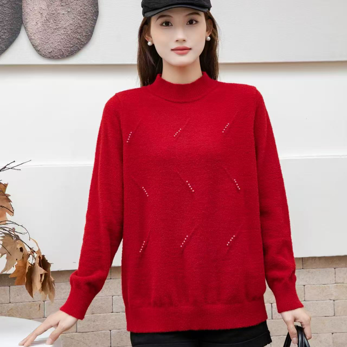 风之信8027 高品质面料冬款大码女装针织毛衣