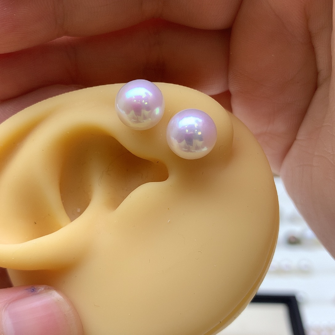 淡水珍珠耳饰18K金镶嵌安*