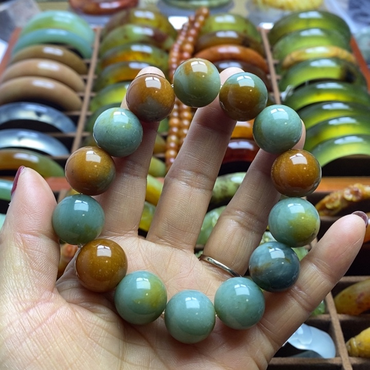 蛇纹石玉手链未镶嵌