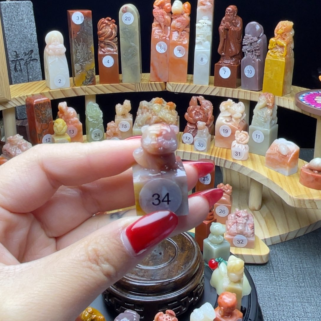 印石寿山石老虎印章