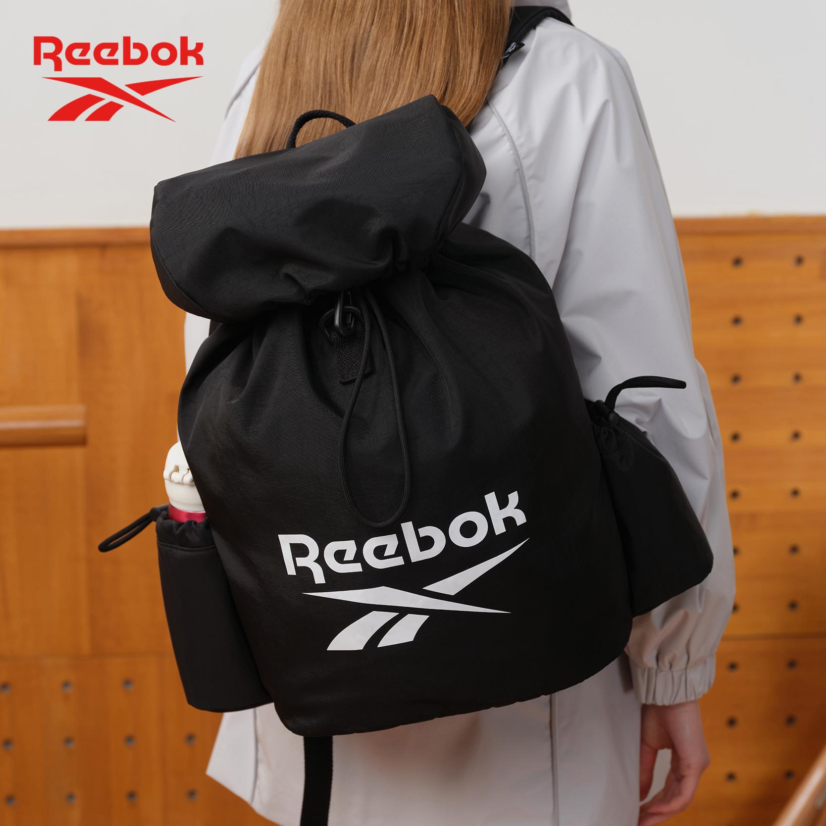 Reebok/锐步轻便大容量水桶包抽绳翻盖登山包户外旅行双肩背包