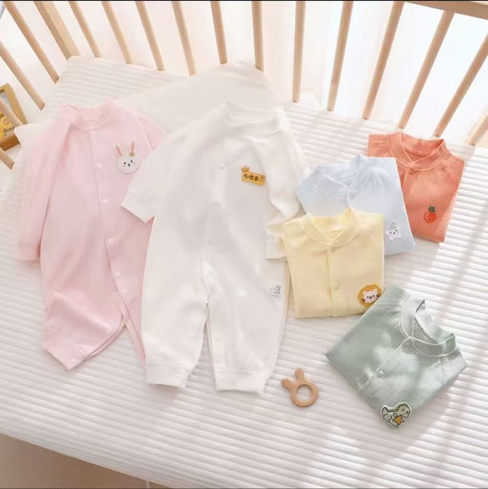 长袖无骨连体衣婴幼儿新生四季纯棉三件组合
