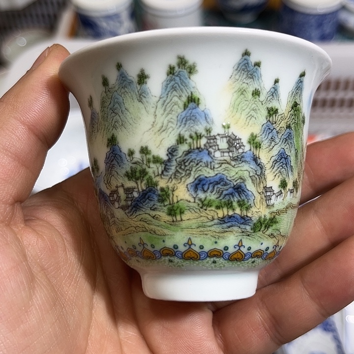 陶摆件景德镇瓷器主人杯122