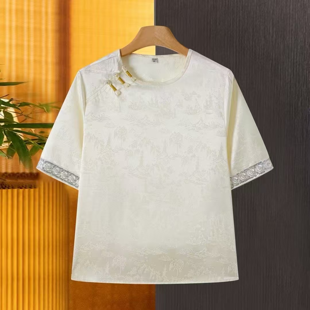 简喜·中国风常规款短袖T恤休闲新中式-揽清007