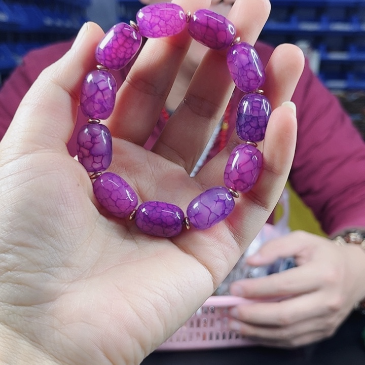 玛瑙手链未镶嵌丅10紫舒桶珠