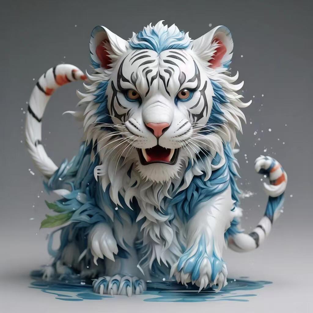 创意摆件国风十二生肖双面图像个性松花石摆件蓝色【下单私信生肖】