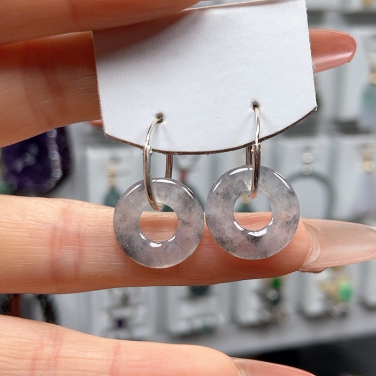 【闪购商品】翡翠耳饰银S925镶嵌耳饰