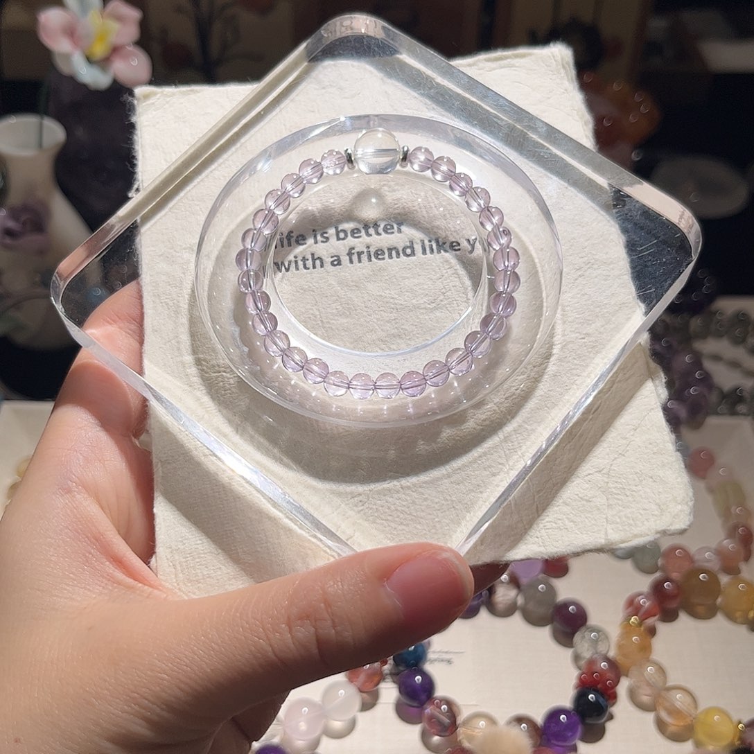 贝珠（仿珍珠）玻利维亚紫小米珠手链