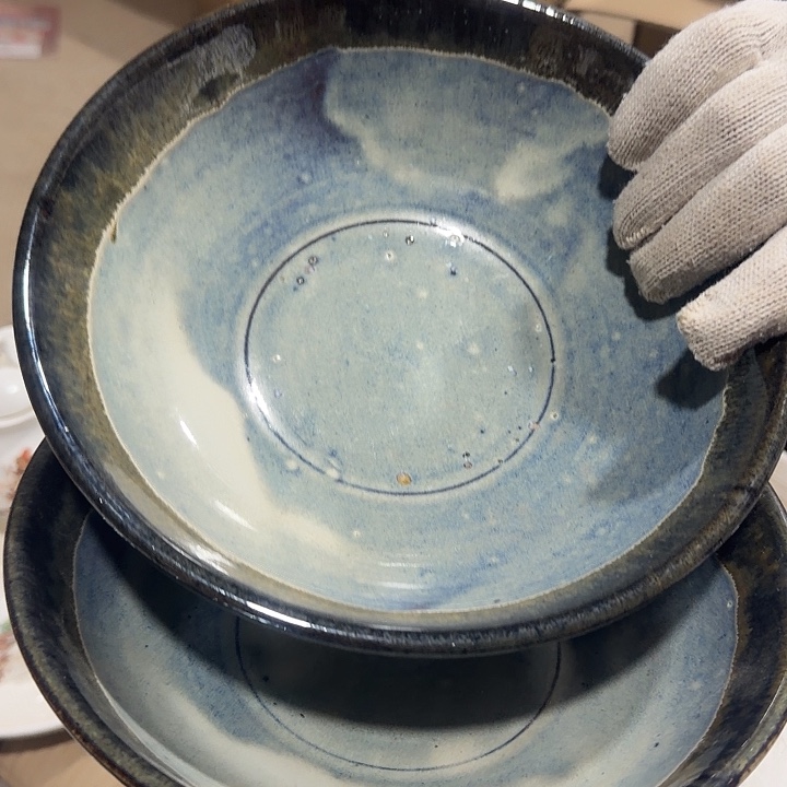 库存微瑕窑变碗两个