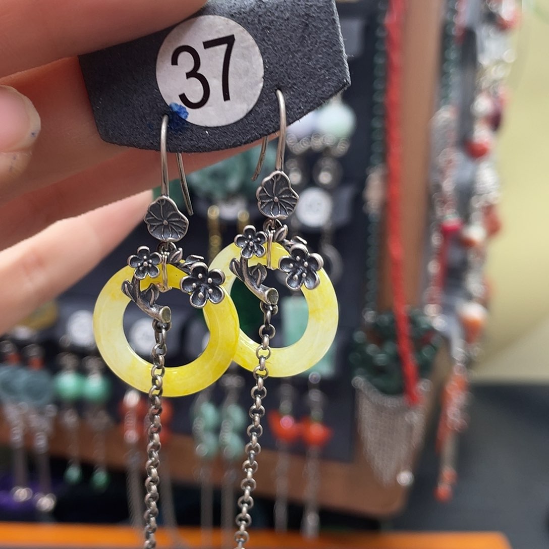 翡翠耳饰银S925镶嵌陌****274ghjhhh