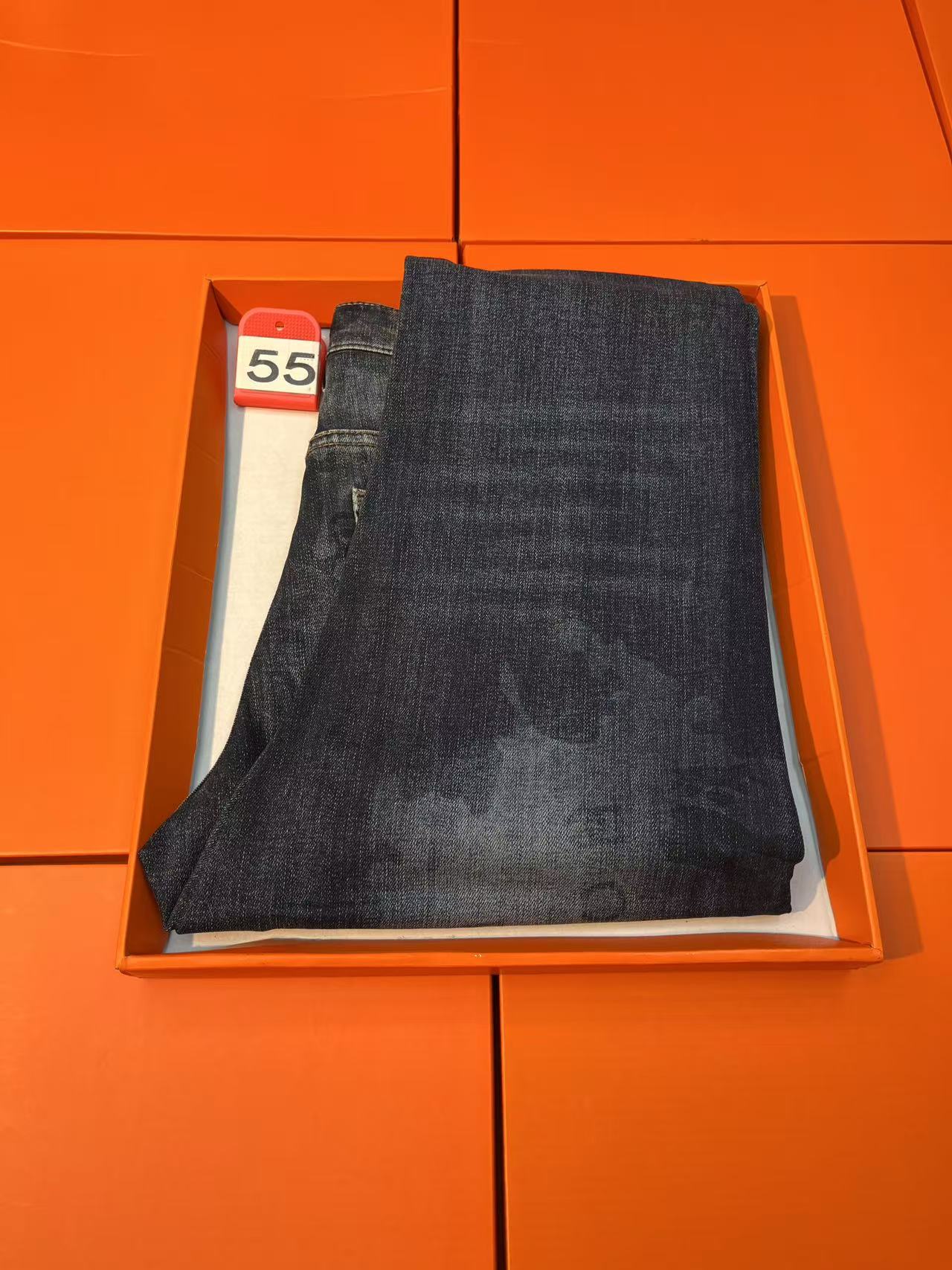 【老莫】 55号直筒裤扎染牛仔裤男士