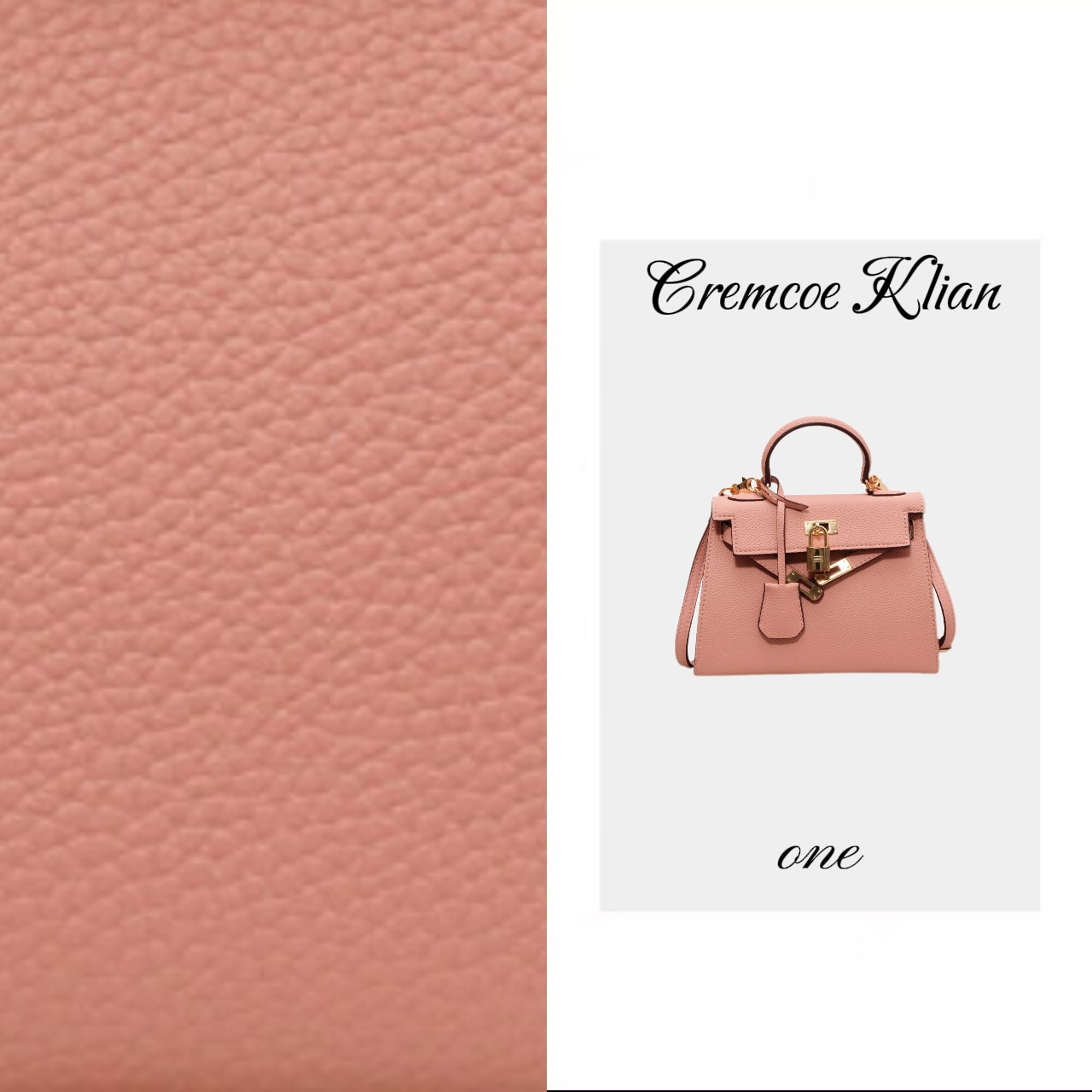 凯莉荔枝纹53022粉色中号22*8*17m轻奢时尚百搭女士单肩包