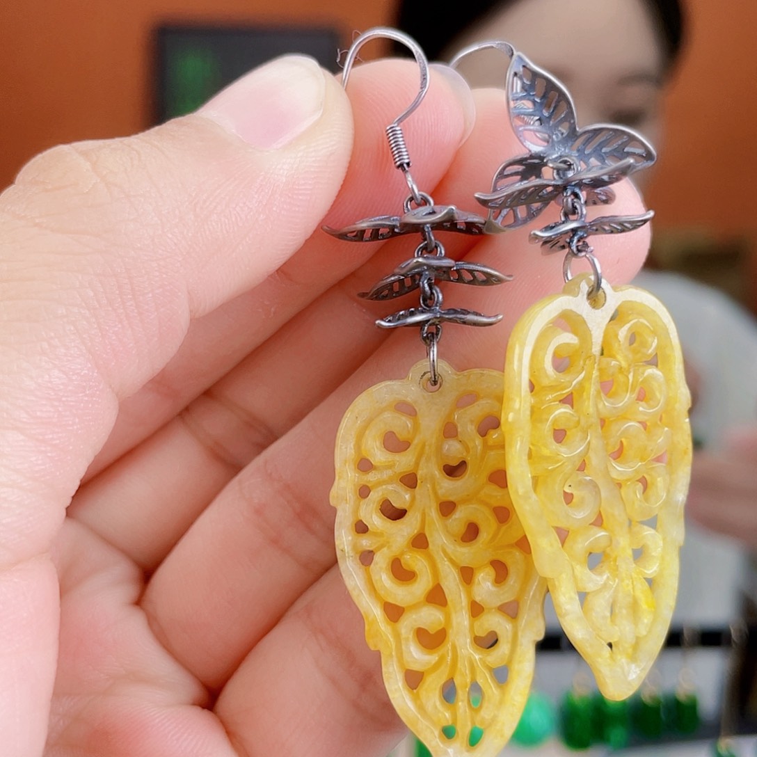 翡翠未镶嵌耳饰饰品