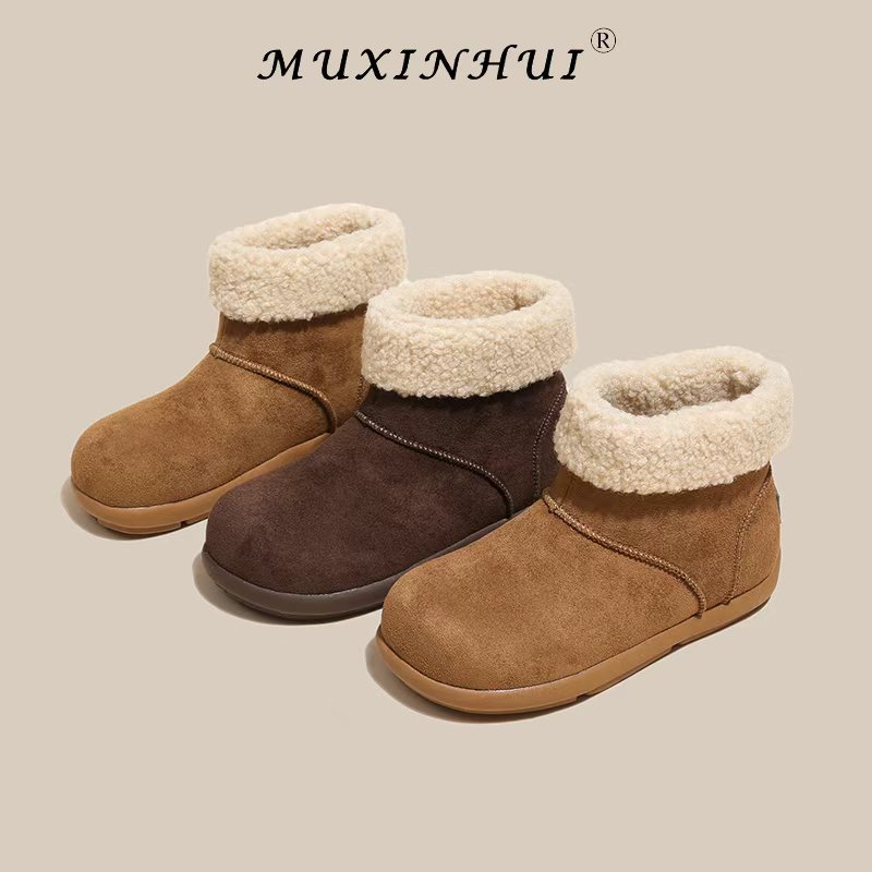 【品牌】卷毛土豆雪地靴2025新加厚保暖短筒雪地靴女百搭博肯靴659