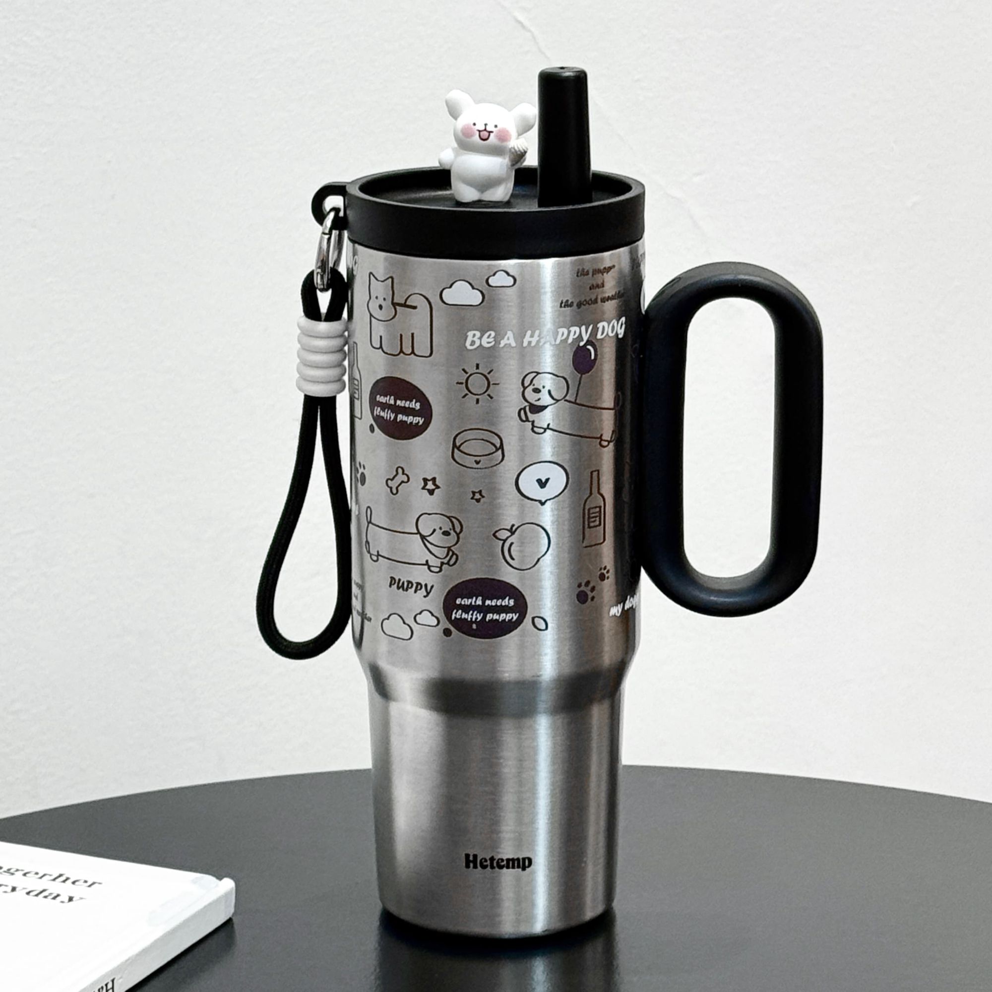 恒度小狗乐园316不锈钢冰霸保温杯子爆款2025最新款男女吸管水杯