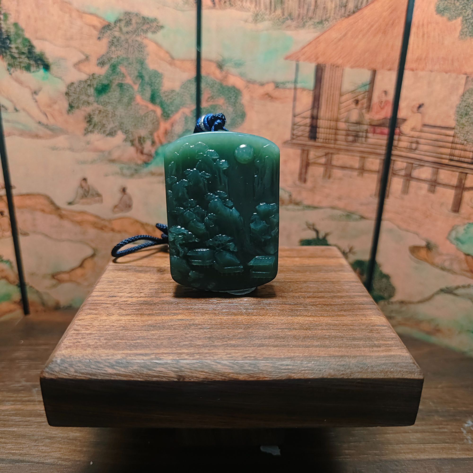 W和田玉山水牌吊坠1537