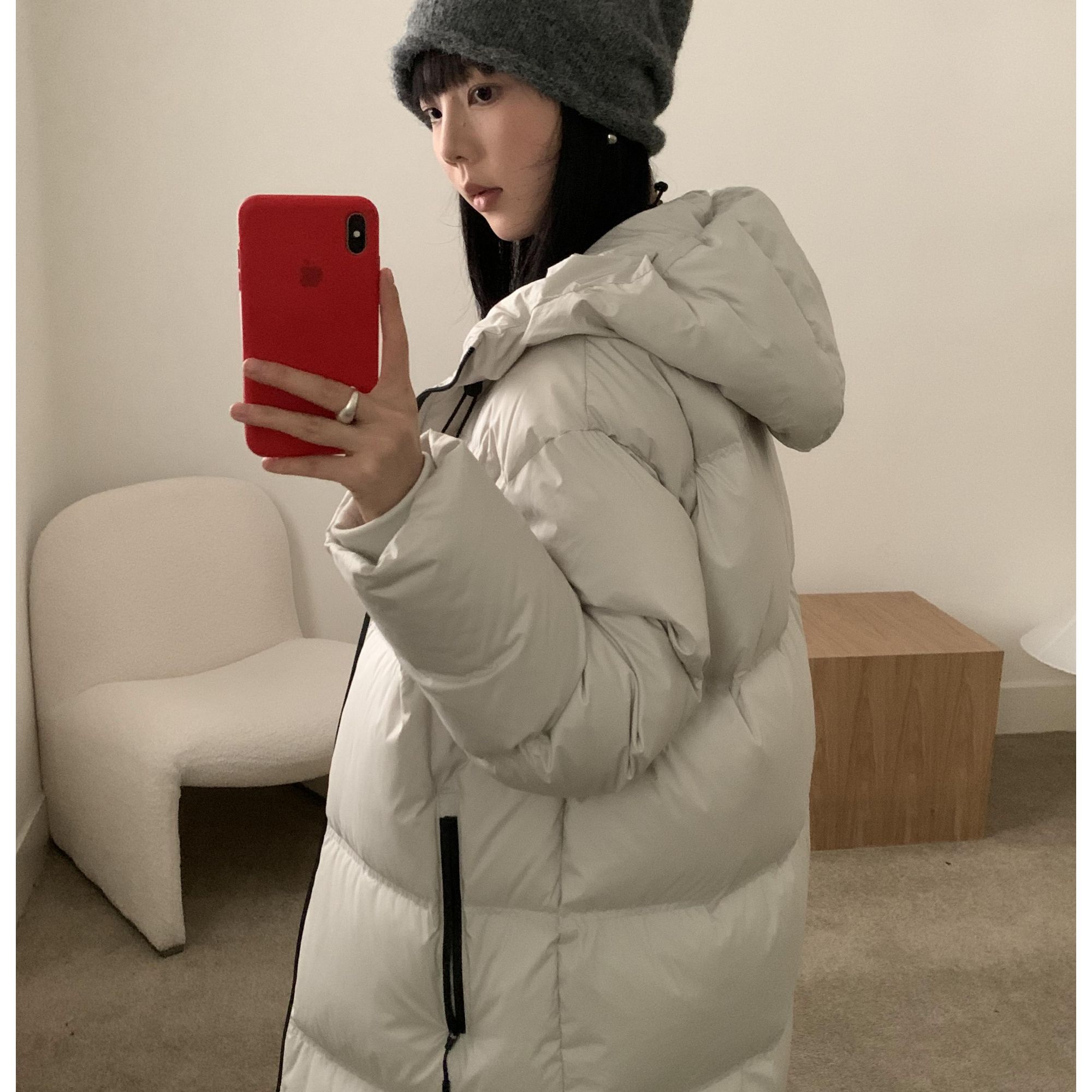 单冉/简约设计长款棉服