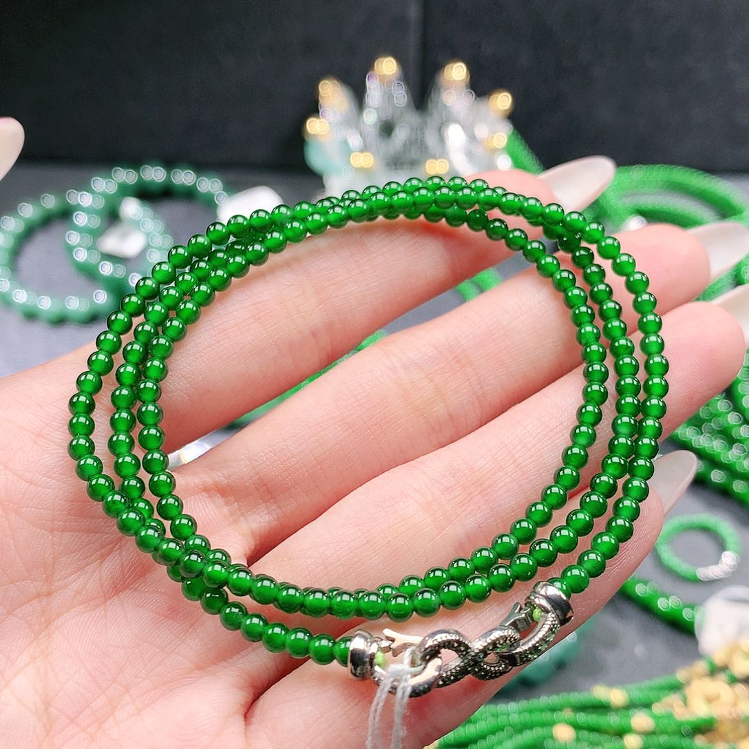 翡翠未镶嵌手串项链