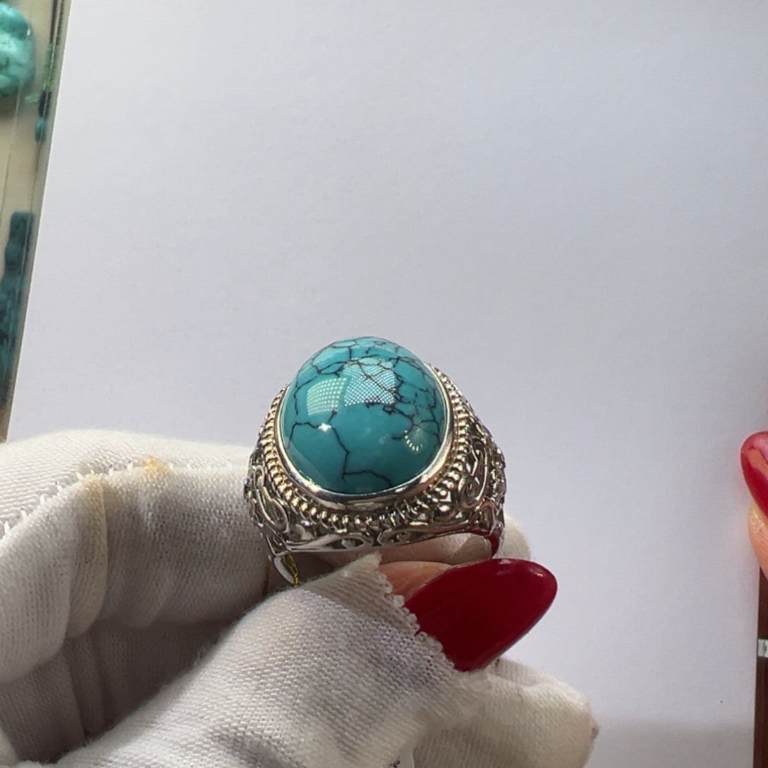 绿松石银S925镶嵌挂件