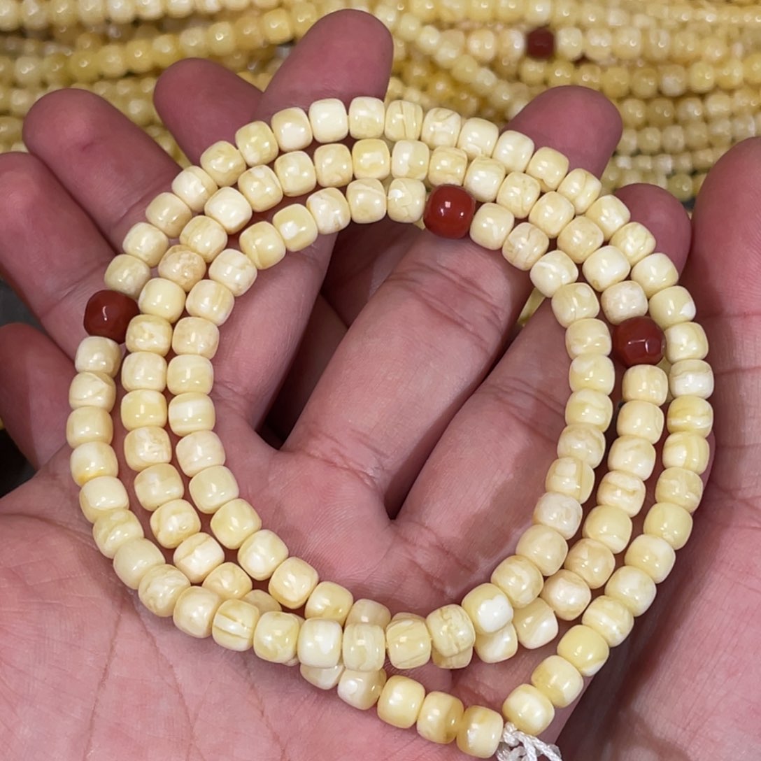 蜜蜡裸石未镶嵌蜜蜡佛珠6.5