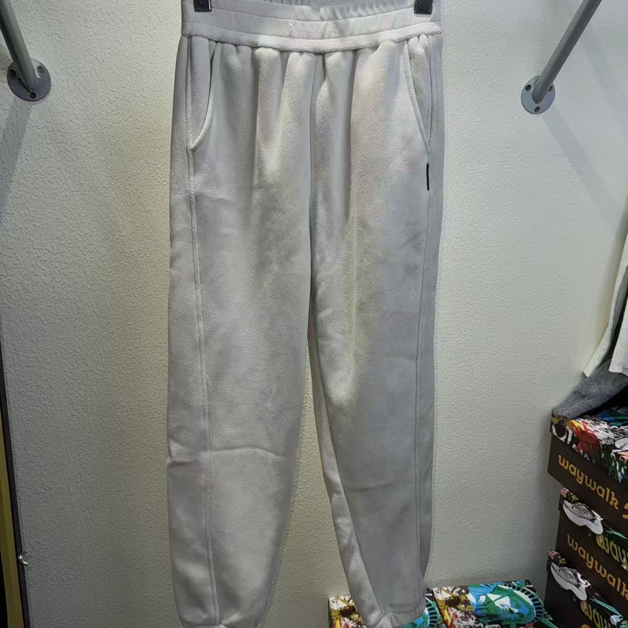 绒面松紧腰束口束脚裤女士卫裤长裤