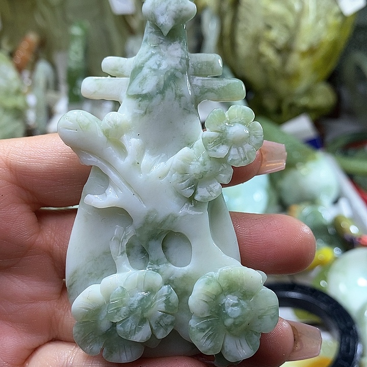 岫玉岫玉老油翠未镶嵌