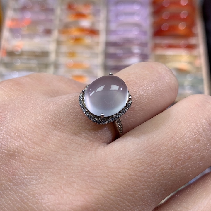 玛瑙/玉髓银S925镶嵌戒指